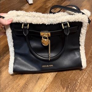 Michael Kors Black and Cream Satchel